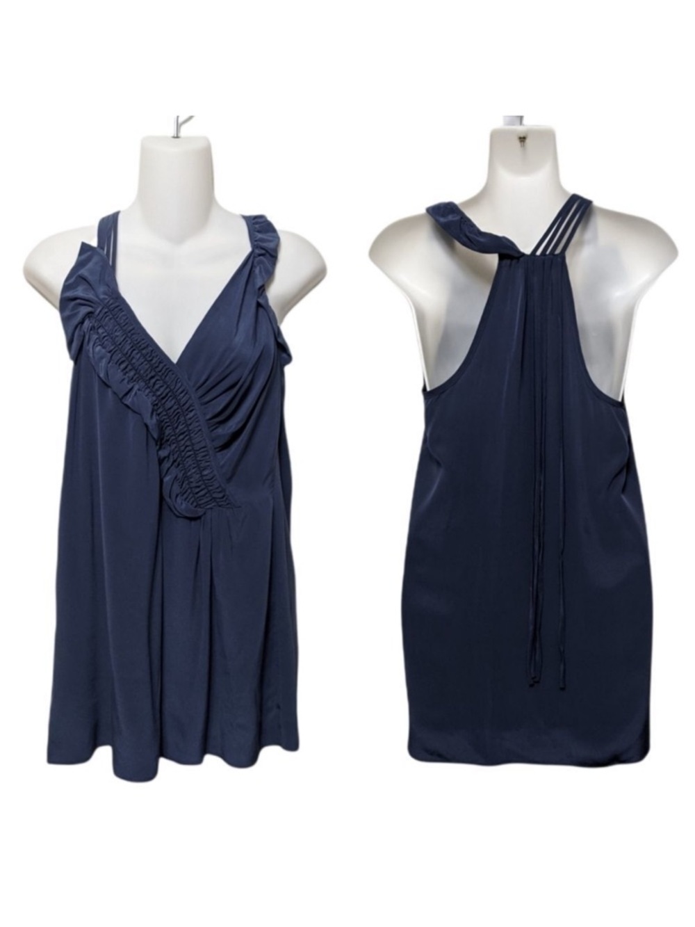 NANETTE LEPORE Silk Ruffle Ruched Tank Top 6